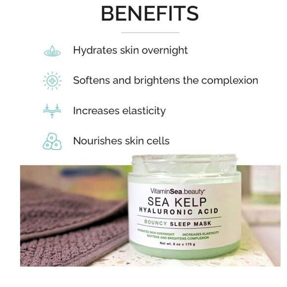 Vitamins and Sea Beauty Bouncy Gel Sea Kelp & Hyaluronic Acid Sleep Mask 6 fl oz - Picture 4 of 6